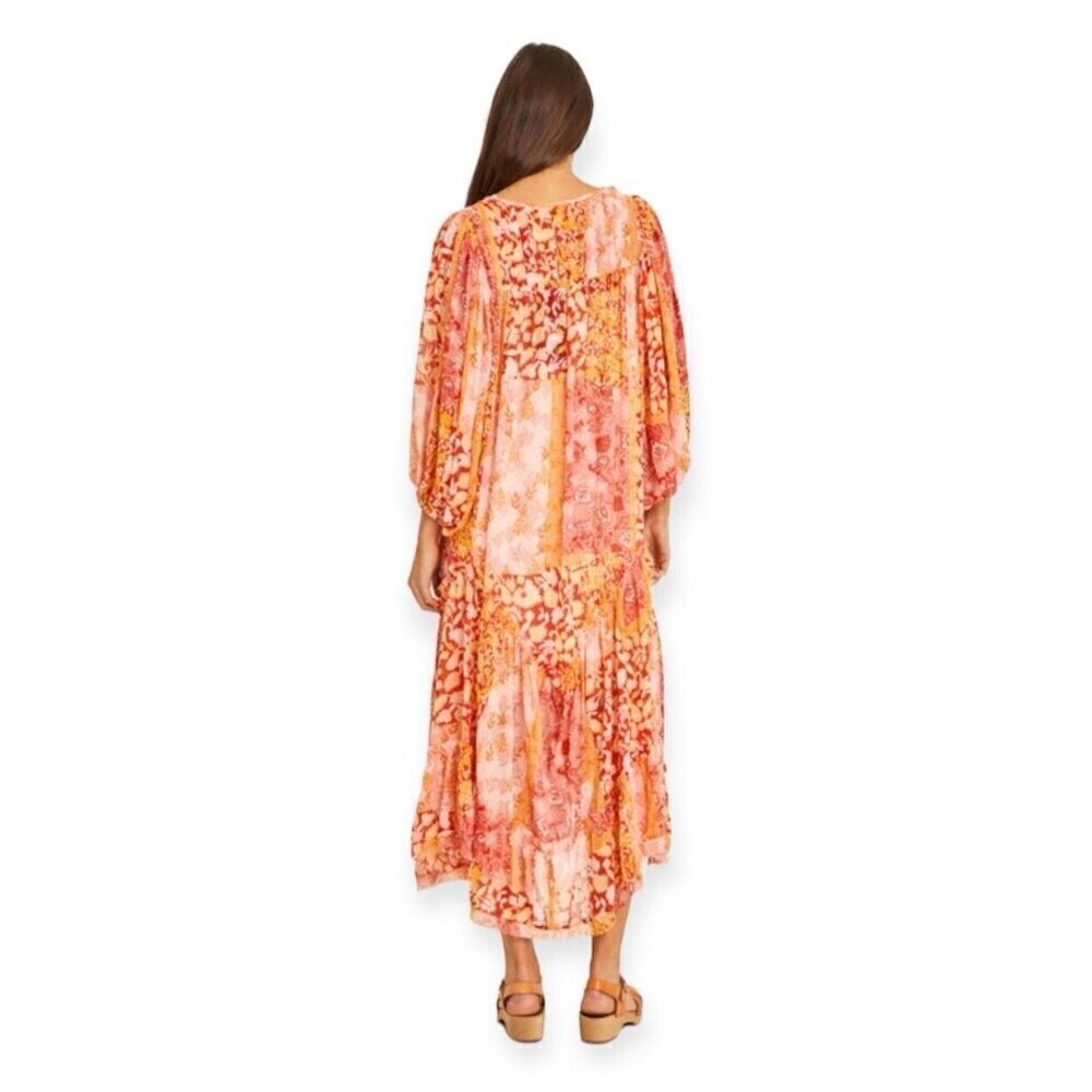 Talisman Sabrina Midi Dress Relaxed Oversized Bohemian Bonfire Size L NEW Boho - Picture 5 of 11